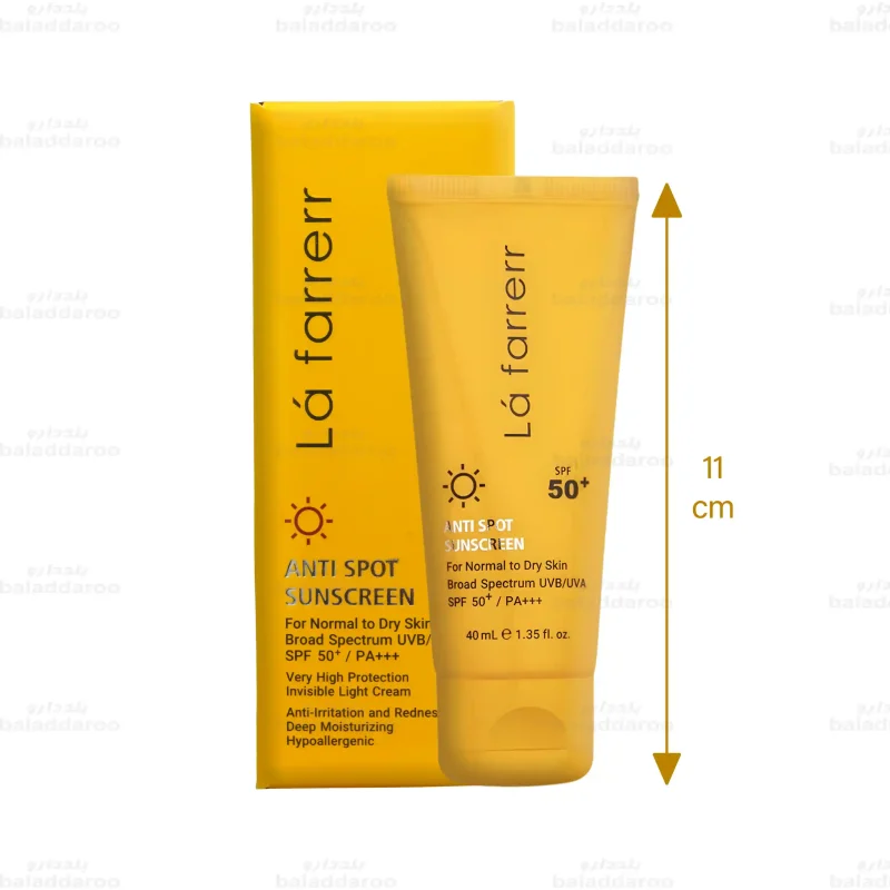 کرم ضد آفتاب ضد لک بی رنگ لافارر SPF 50 پوست خشک 2