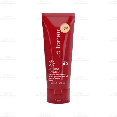 کرم ضد آفتاب ضد لک لافارر رنگی پوست خشک SPF40 روشن 1