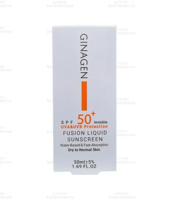 کرم ضد آفتاب بی رنگ SPF50 پوست خشک ژیناژن