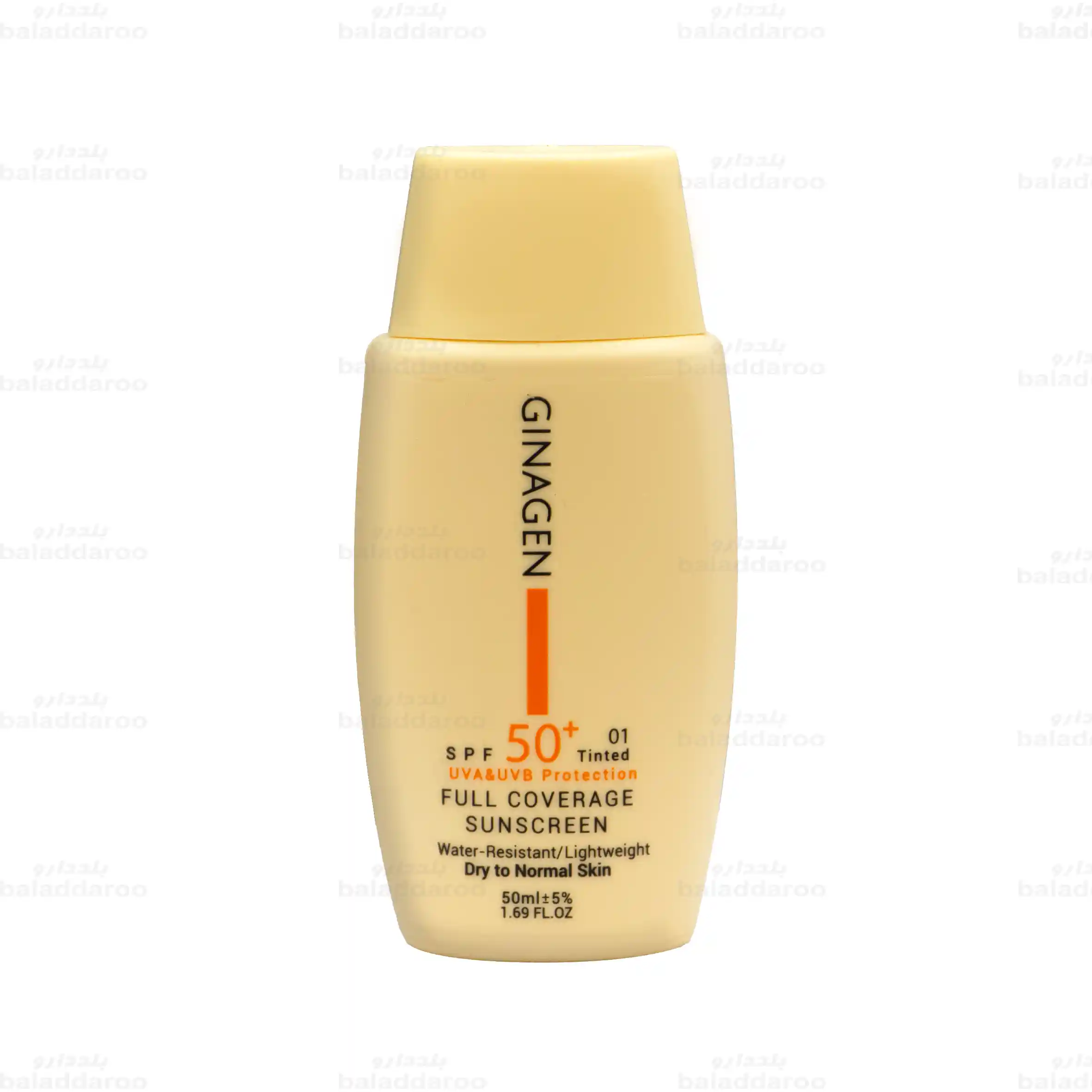 ginagen-sunscreen-dry-skin-tinted-01-1 کرم ضد آفتاب رنگی ژیناژن پوست خشک و نرمال 01-1