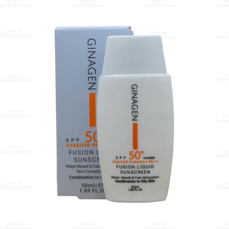 کرم ضد آفتاب بی رنگ SPF50 پوست چرب ژیناژن
