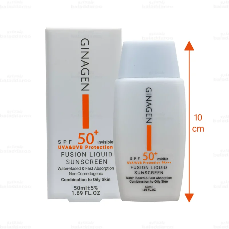 لیکوئید ضد آفتاب بی رنگ ژیناژن پوست چرب و مختلط2