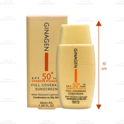 کرم ضد آفتاب رنگی ژیناژن پوست چرب و مختلط 01-2