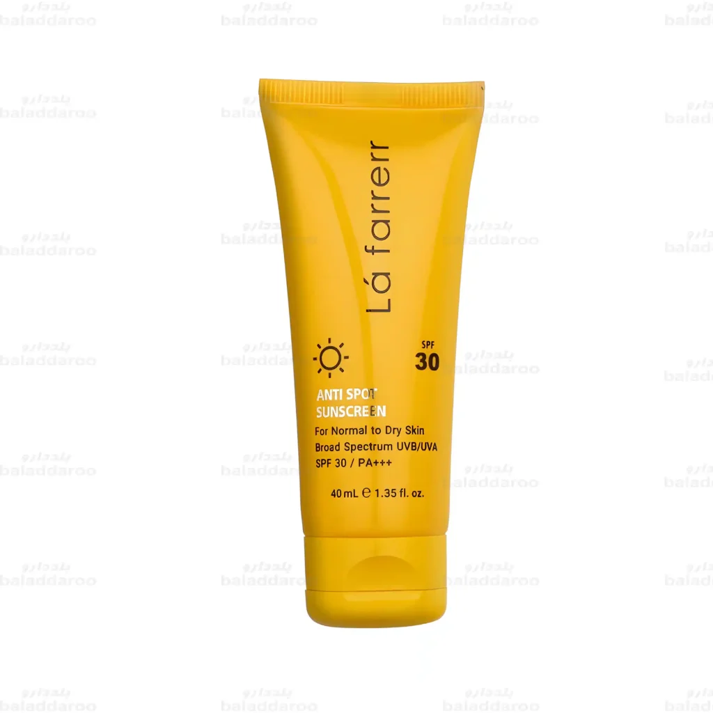 کرم ضد آفتاب ضد لک بی رنگ لافارر SPF 30 پوست خشک 1
