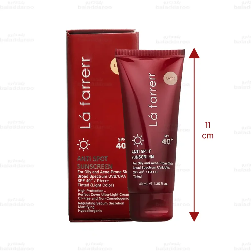 کرم ضد آفتاب و ضد لک رنگی پوست های چرب و مستعد آکنه SPF40 لافارر روشن-2