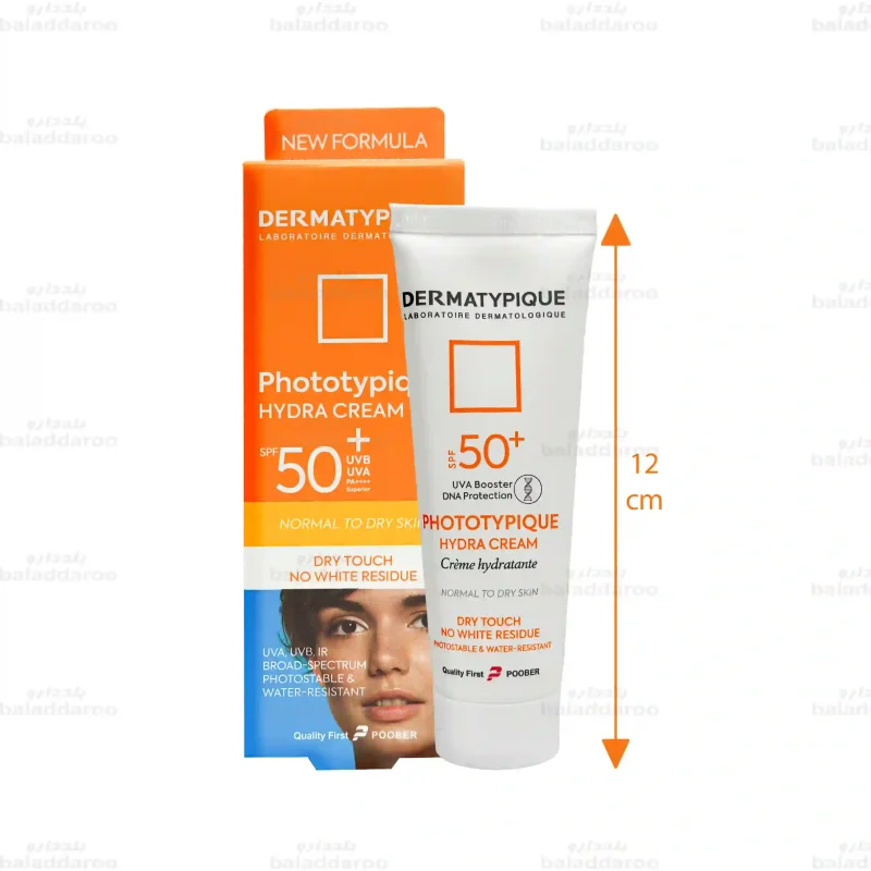 ضد آفتاب بی رنگ فتوتیپیک درماتیپیک پوست خشک SPF50 2