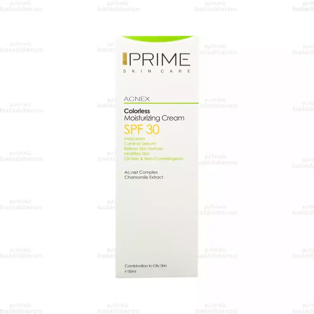 کرم مرطوب کننده SPF30 پرایم پوست چرب و مختلط بی رنگ1