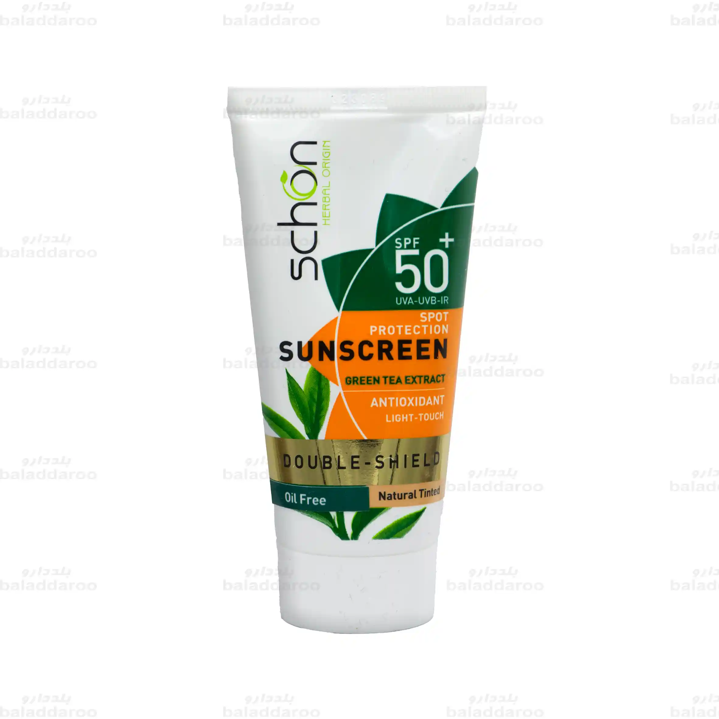 Schon-Sunscreen-Double-Shield-Tinted-1 کرم ضد آفتاب فاقد چربی رنگی دابل شیلد شون1