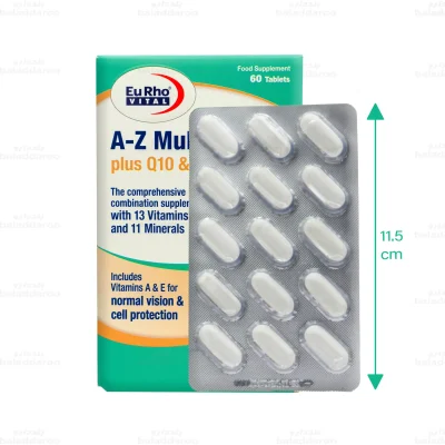 قرص AZ مولتی ویتامین پلاس کیوتن و لوتئین یوروویتال2