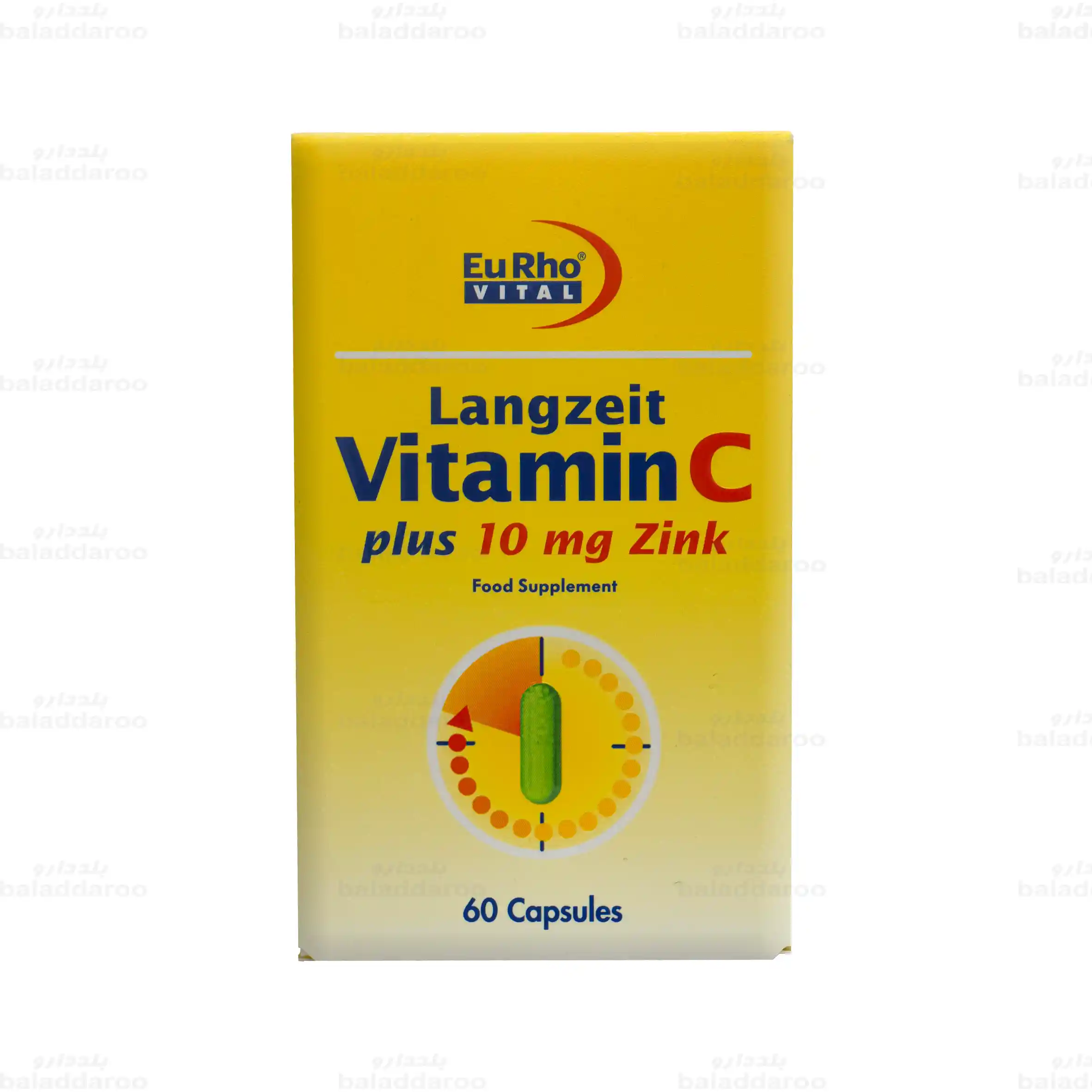 Eurhovital-Vitamin-C-Plus-Zink-Caps-1 کپسول ویتامین سی و زینک 10 میلی گرم یوروویتال1