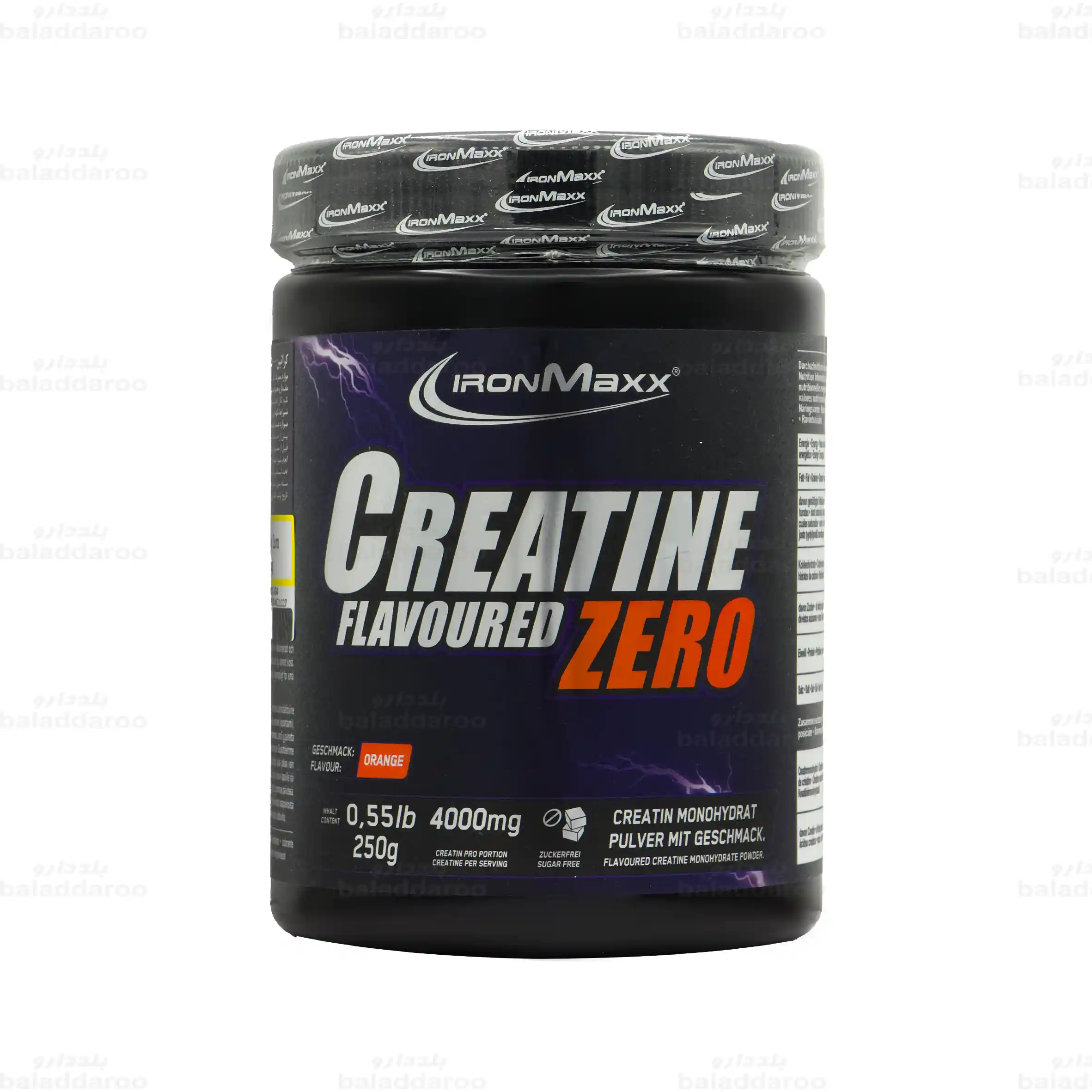 ironmaxx-creatine-ZERO-orange-250g-1 پودر کراتین زیرو آیرون مکس 250 گرم - Image 1