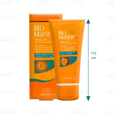 کرم ضد آفتاب روشن کننده و ضد چروک بایومارین پوست چرب2