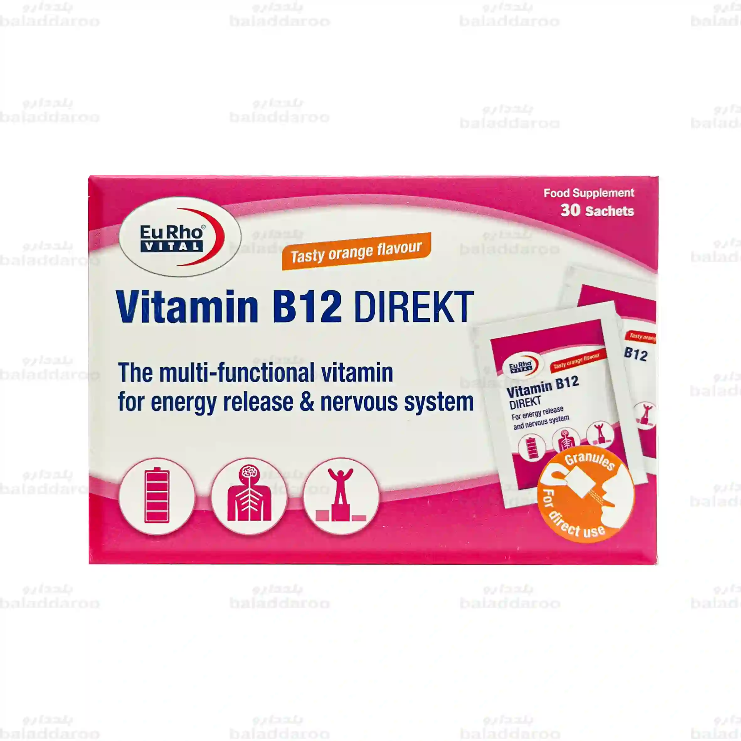 eurhovital-vitamin-b12-direkt-sachets-1 ساشه ویتامین ب12 دایرکت1