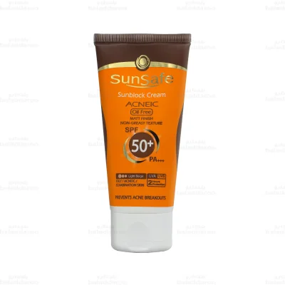 کرم ضد آفتاب فاقد چربی رنگی سان سیف SPF 50 پوست چرب بژ روشن 1