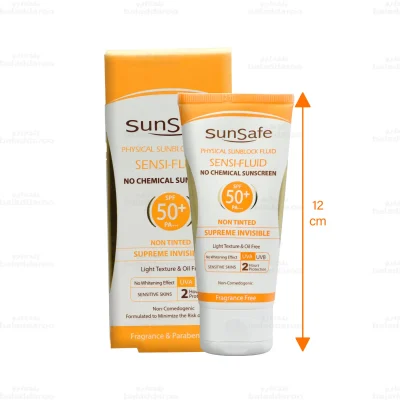 فلوئید ضد آفتاب فیزیکال بی رنگ سان سیف مناسب پوست ‌های حساس 2SPF50