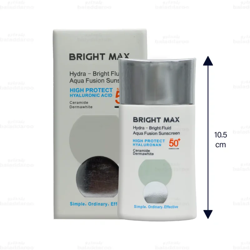 فلوئید ضد آفتاب آکوافیوژن هیدرا برایت SPF50 برایت مکس 2
