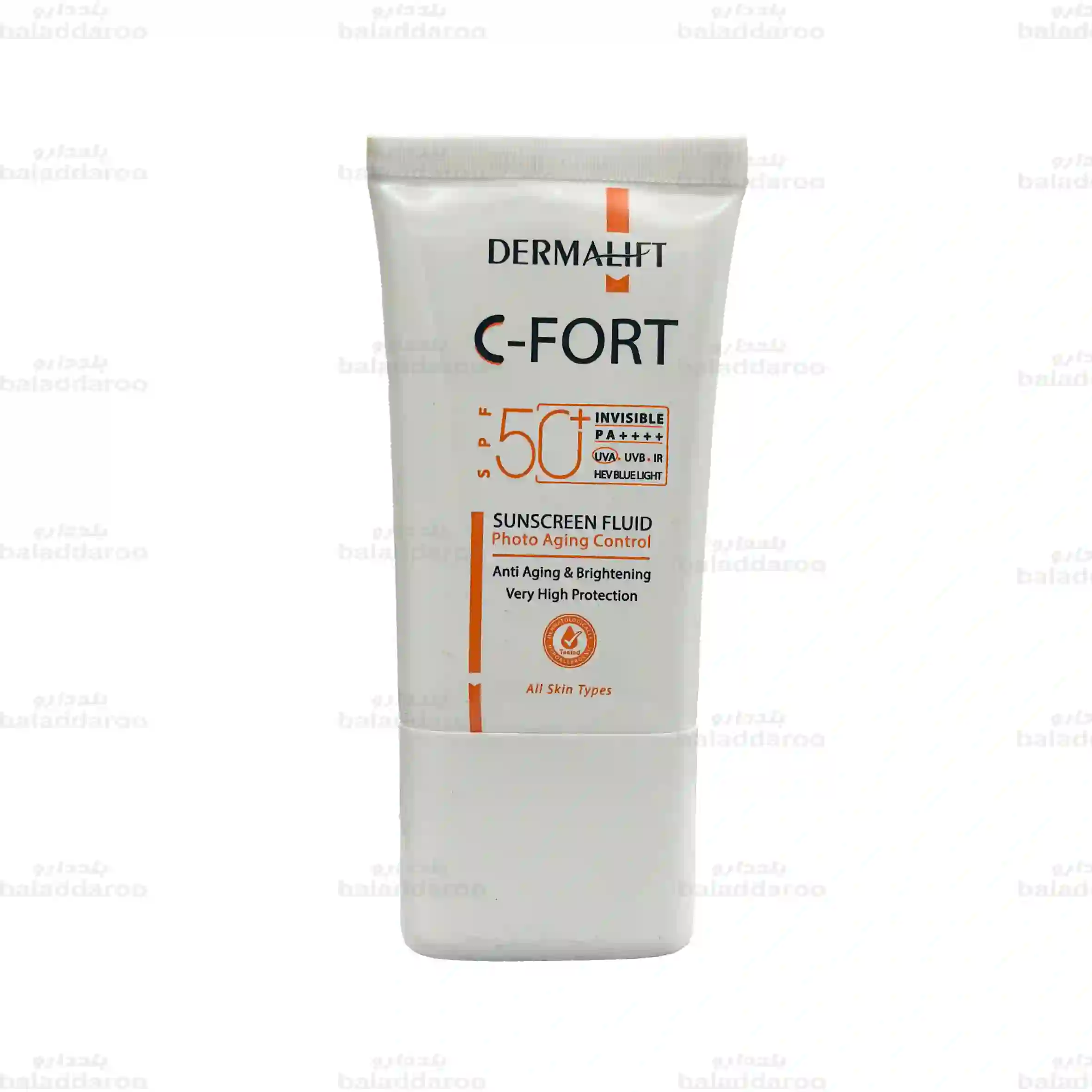 1-Dermalift-C-Fort-SPF50-Sunscreen-Fluid فلوئید ضد آفتاب سی فورت بی رنگ درمالیفت SPF50 1