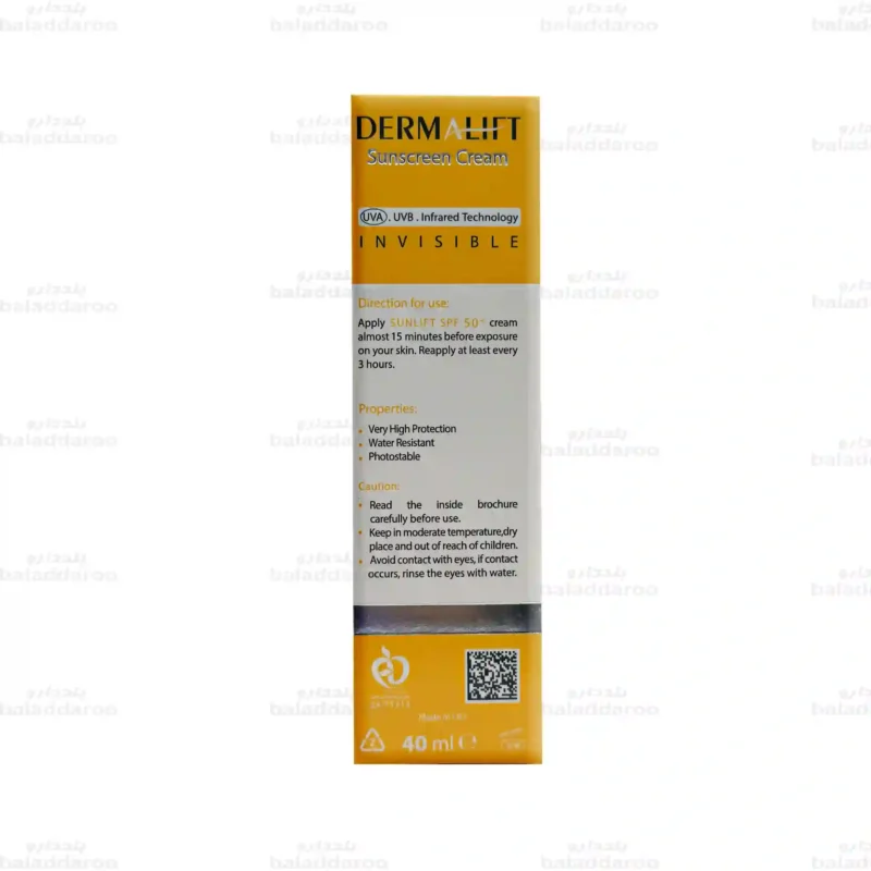 کرم ضد آفتاب درمالیفت سانلیفت بی رنگ SPF50 3