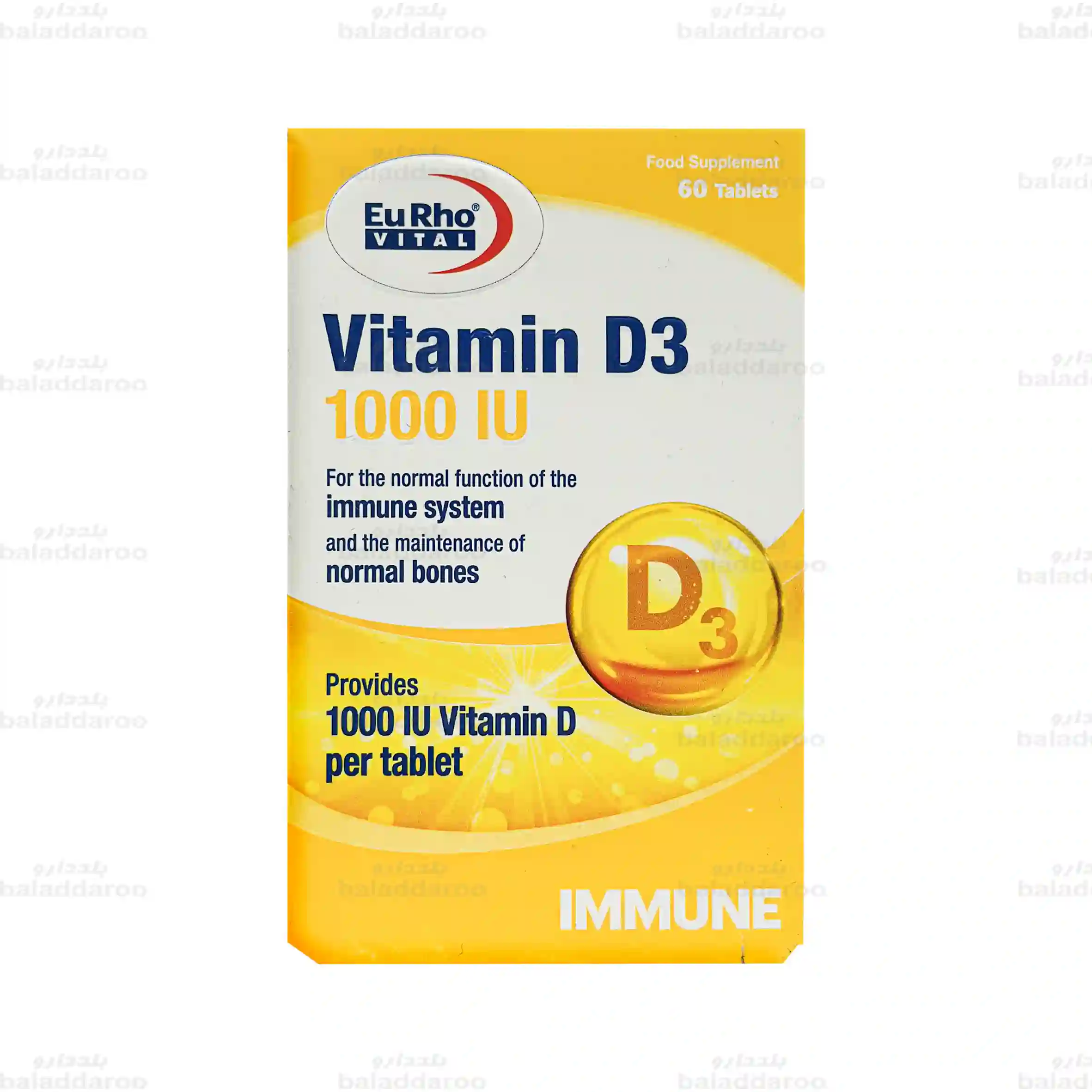 Eurho-Vital-Vitamin-D3-1000-IU-1 قرص ویتامین D3 1000 یوروویتال 1