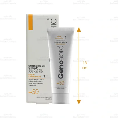 کرم ضد آفتاب بی رنگ سانوژن ژنوبایوتیک پوست چرب SPF 50 شماره 2