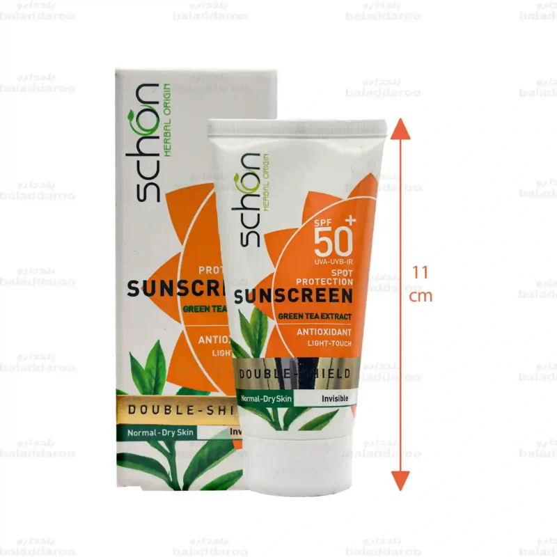 کرم ضد آفتاب دابل شیلد SPF50 شون پوست خشک تا نرمال 2