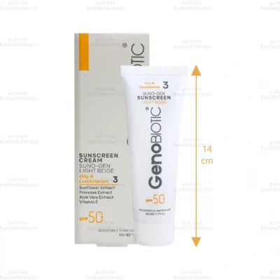 ضد آفتاب رنگی ژنوبایوتیک پوست چرب و مختلط SPF50 2
