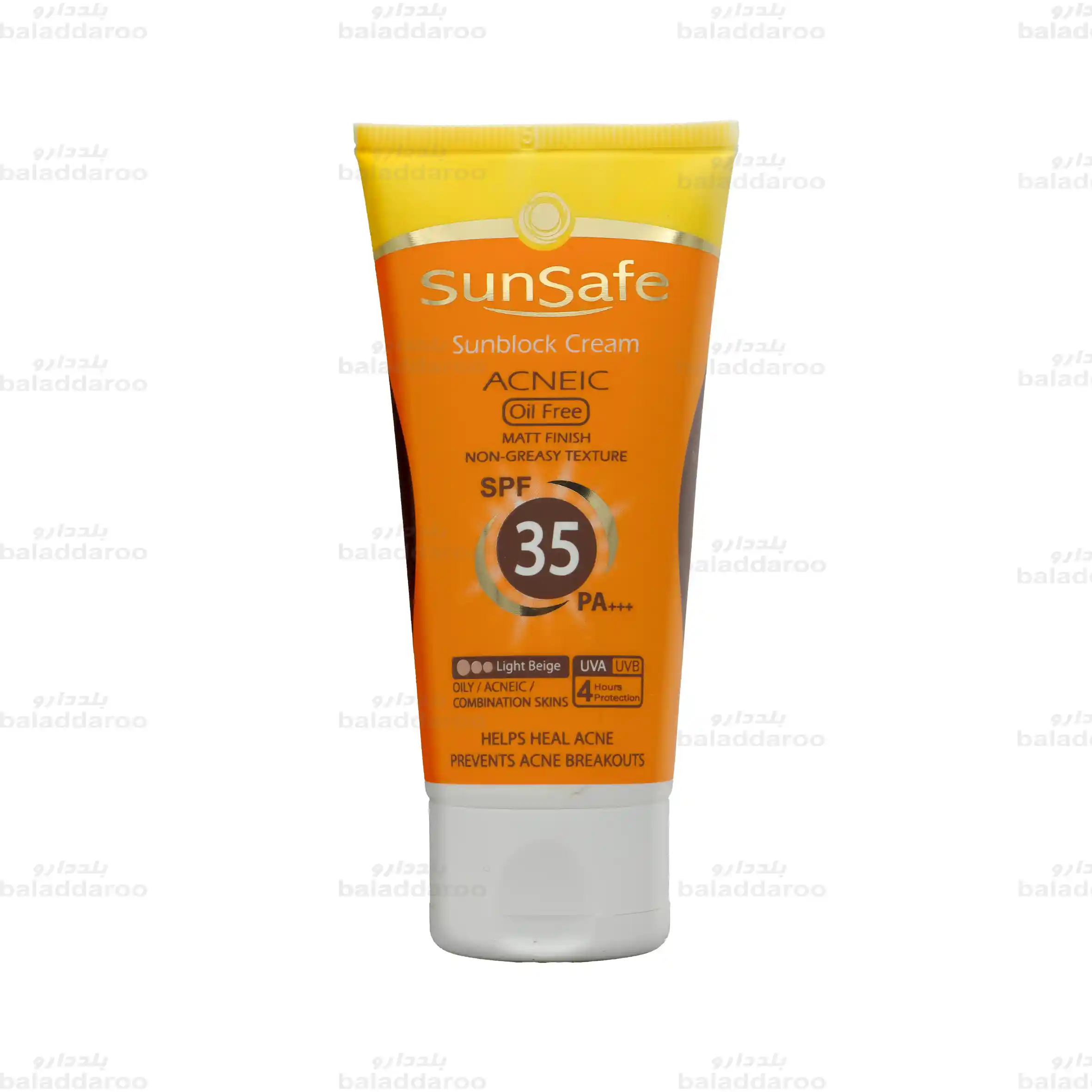 Sunsafe-Sunsblock-Cream-SPF35-Acneic-2 کرم ضد آفتاب SPF35 رنگی فاقد چربی سان سیف 2
