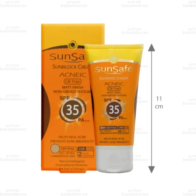کرم ضد آفتاب SPF35 رنگی فاقد چربی سان سیف 3