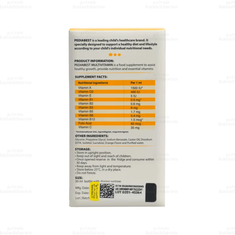 قطره مولتی ویتامین پدیابست4