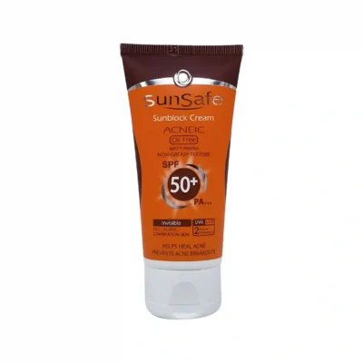 کرم ضد آفتاب فاقد چربی بی رنگ سان سیف SPF 50 پوست چرب 1