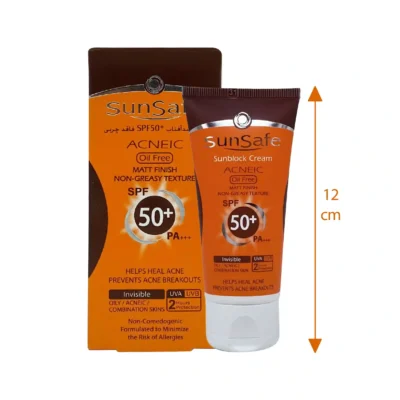 کرم ضد آفتاب فاقد چربی بی رنگ سان سیف SPF 50 پوست چرب 2
