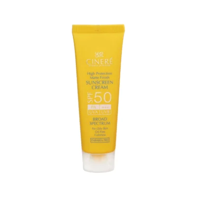 کرم ضد آفتاب بی رنگ SPF50 سینره پوست چرب 1