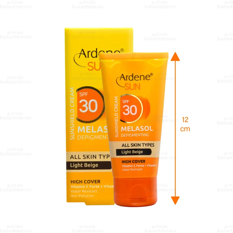 کرم ضد آفتاب رنگی ملاسول آردن سان SPF30 بژ روشن 2