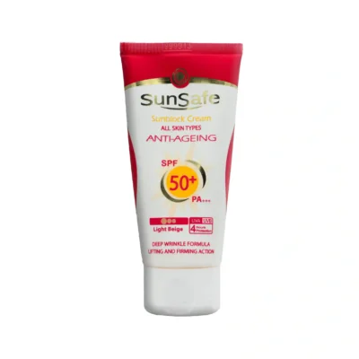 کرم ضد آفتاب ضد چروک رنگی SPF50 سان سیف بژ روشن 1