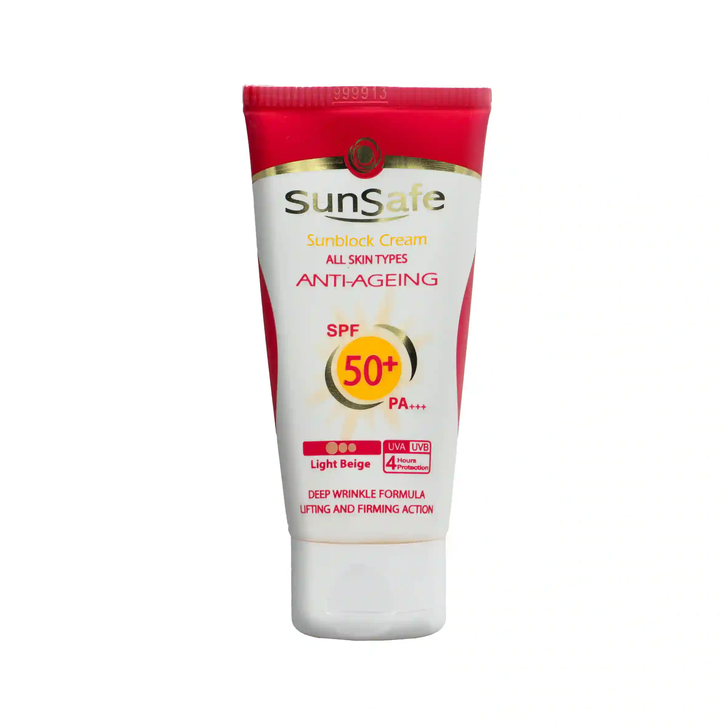 Sunsafe-Sunblock-Cream-Anti-Aging-Light-Beige-SPF 50-1 کرم ضد آفتاب ضد چروک رنگی SPF50 سان سیف بژ روشن 1