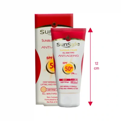 کرم ضد آفتاب ضد چروک رنگی SPF50 سان سیف بژ روشن 2