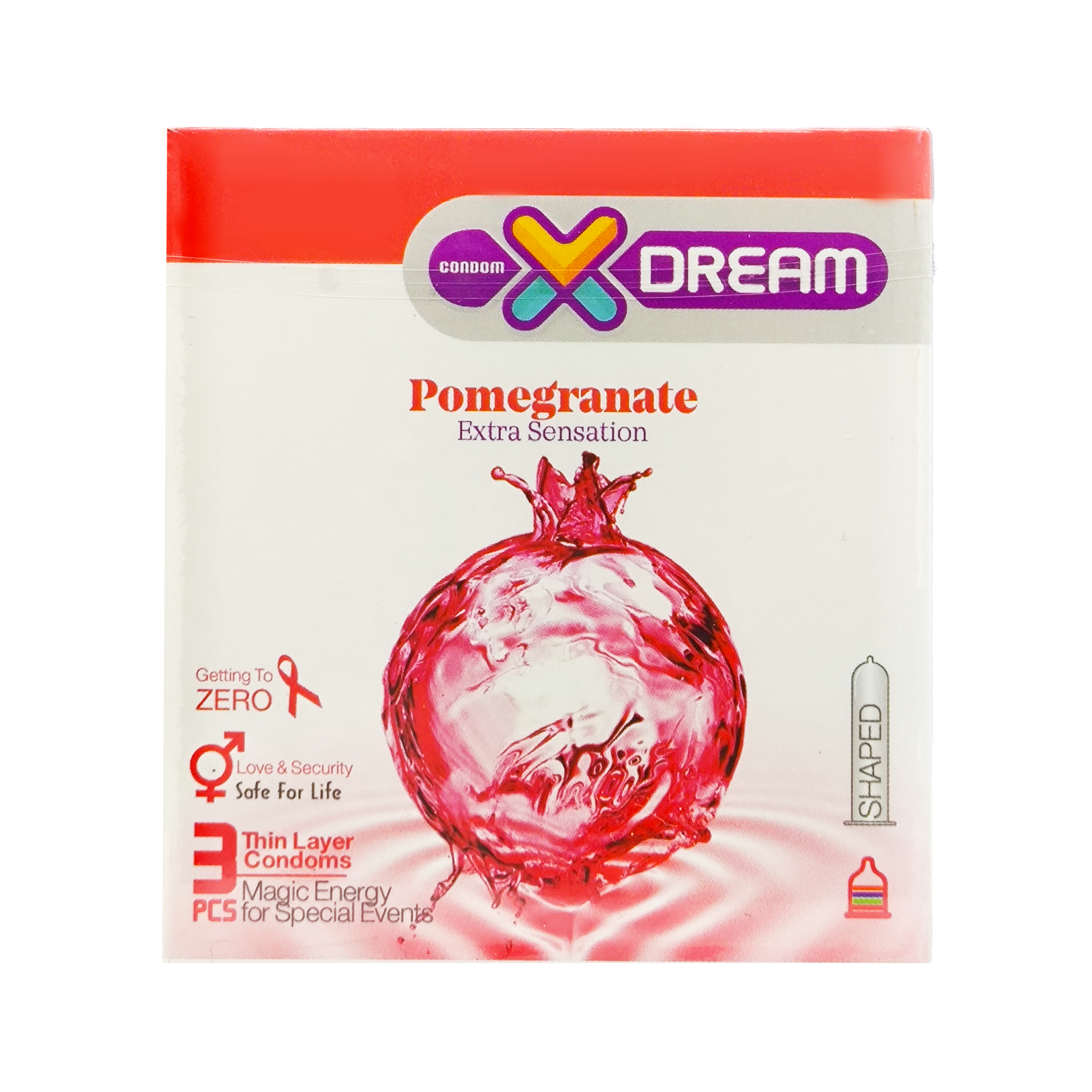 X dream-Pomegranate-Condoms-1 کاندوم تنگ کننده انار ایکس دریم 1