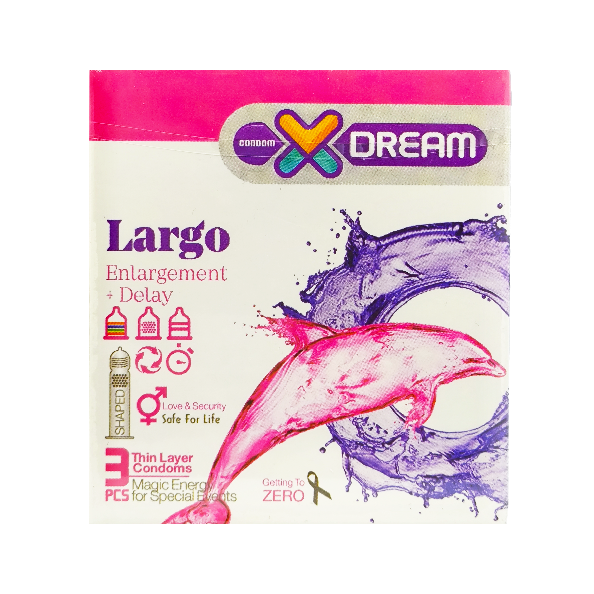 Xdream-Largo-Delay-Condoms-1 کاندوم لارگو ایکس دریم 3 عدد 1