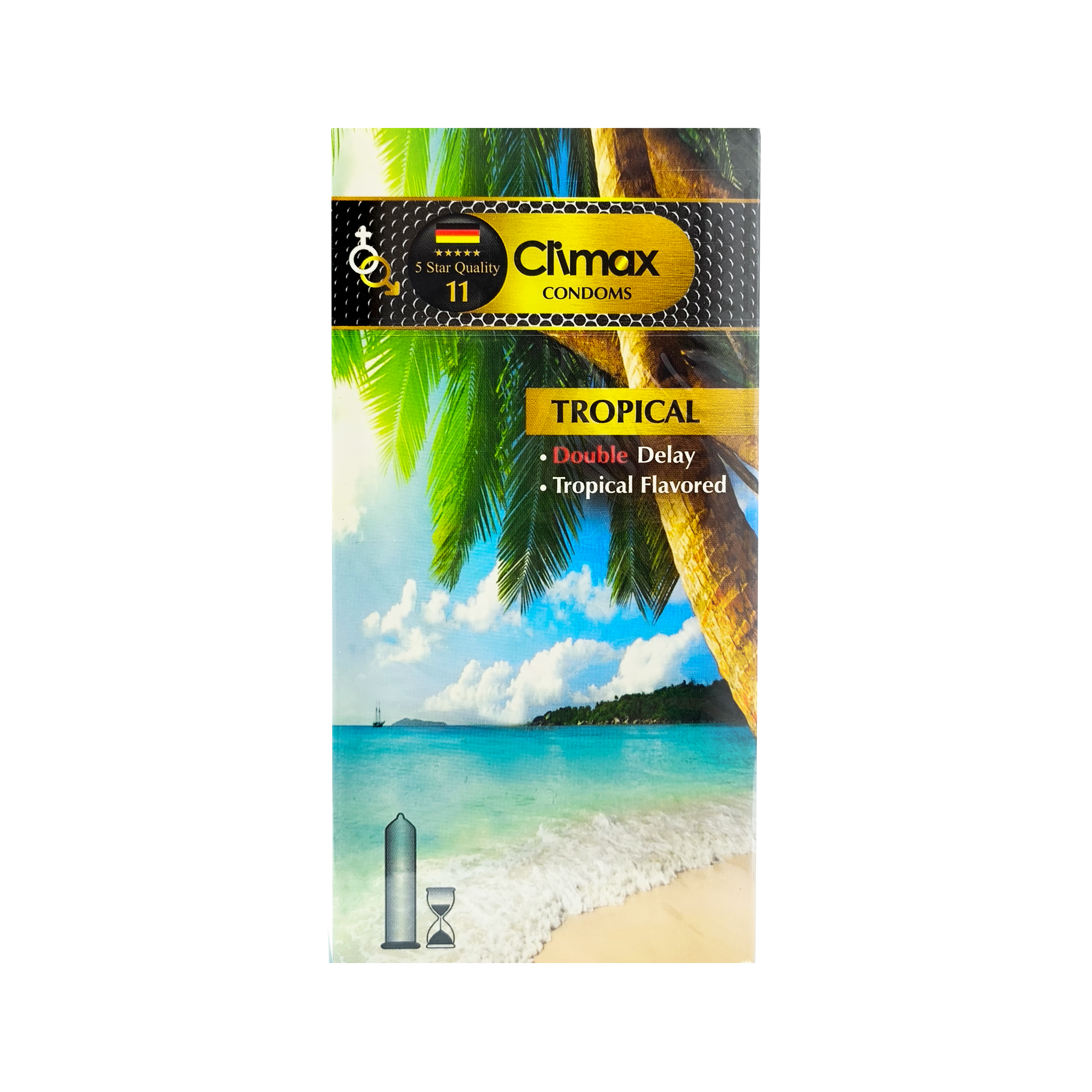 Climax-Tropical-Double-Delay-Condoms-12-1 کاندوم تاخیری تروپیکال کلایمکس بسته 12 عددی 1